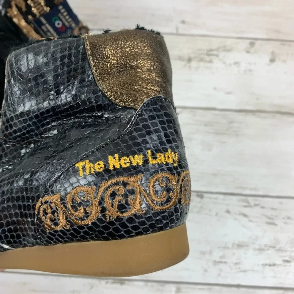 Serafini Luxury Sneakers Snake High Top Wedge 38